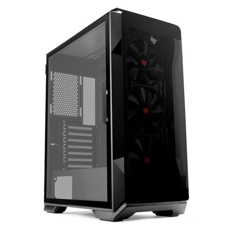 Imagem do produto Gabinete Gamer Pichau Pouter 3 Lateral De Vidro Preto, PG-P03-BK em Magazine Luiza
